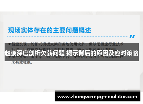赵鹏深度剖析欠薪问题 揭示背后的原因及应对策略 赵鹏深度剖析欠薪问题 揭示背后的原因及应对策略