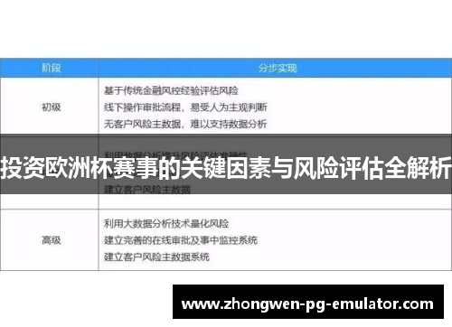 投资欧洲杯赛事的关键因素与风险评估全解析